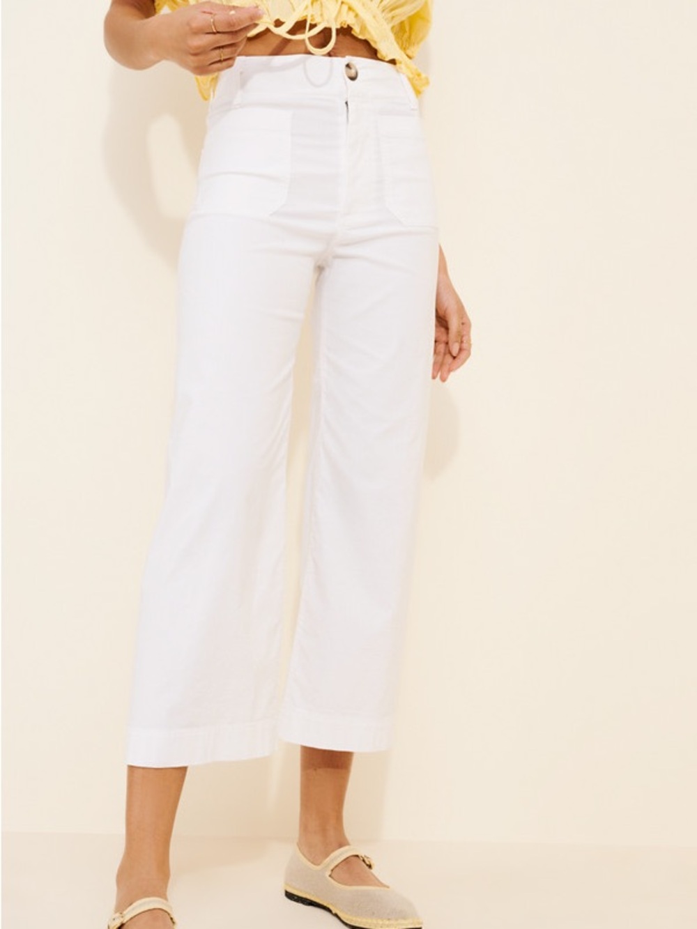 Anthropologie Maeve The Colette Wide Leg Cargo Pants White Size 26